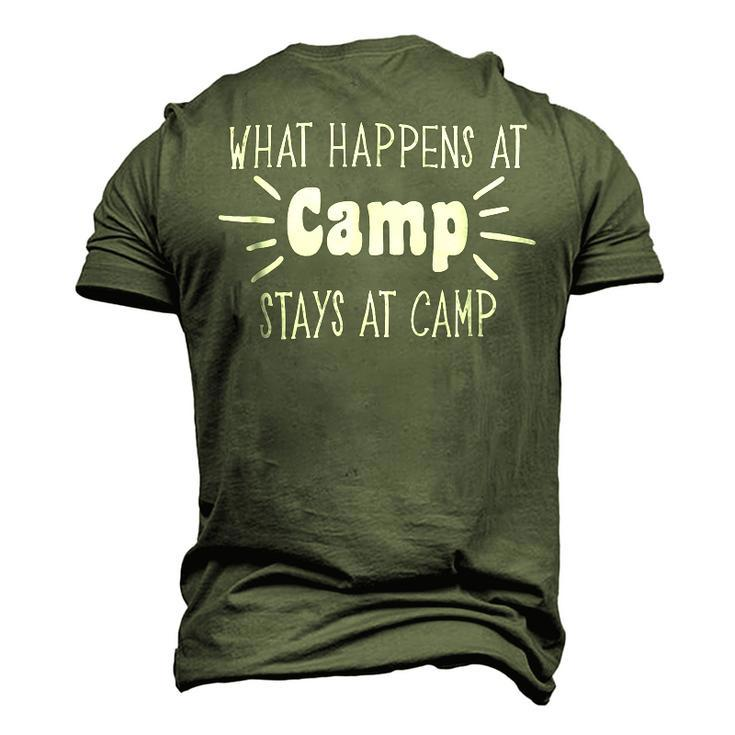 What Happens At Camp Stays Shirt Funny Men Women Camping Men's 3D Print Graphic Crewneck Short Sleeve T-shirt