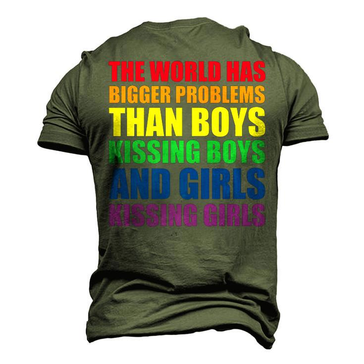 The World Has Bigger Problems Lgbt-Q Pride Gay Proud Ally Men's 3D T-shirt Back Print