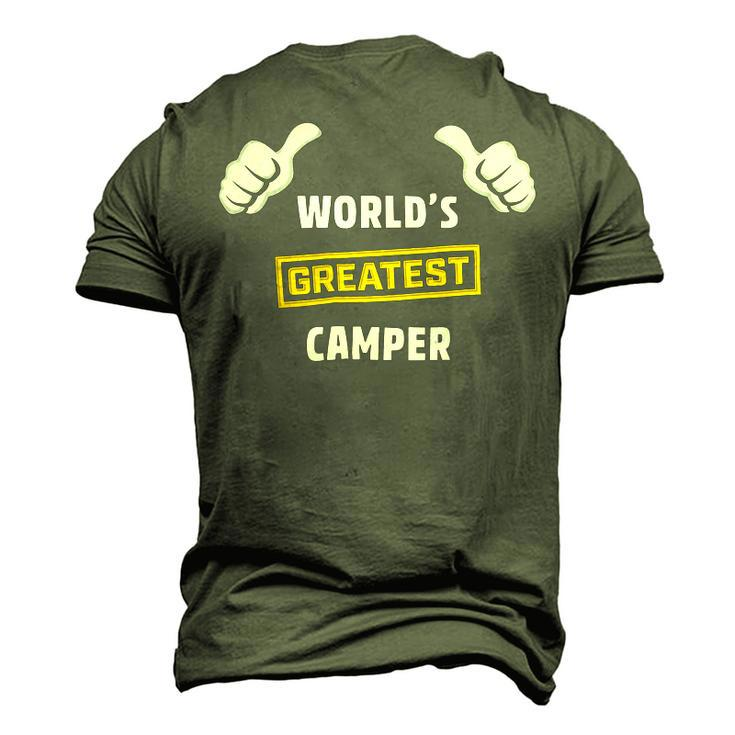 Worlds Greatest Camper Funny Camping Gift CampShirt Men's 3D Print Graphic Crewneck Short Sleeve T-shirt