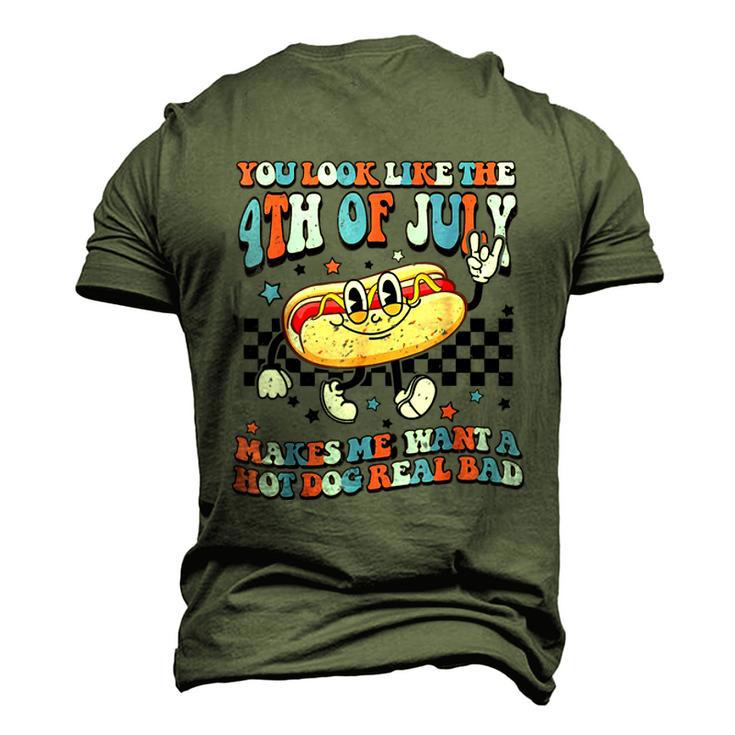 You Look Like 4Th Of July Makes Me Want A Hot Dog Real Bad V2 Men's 3D Print Graphic Crewneck Short Sleeve T-shirt