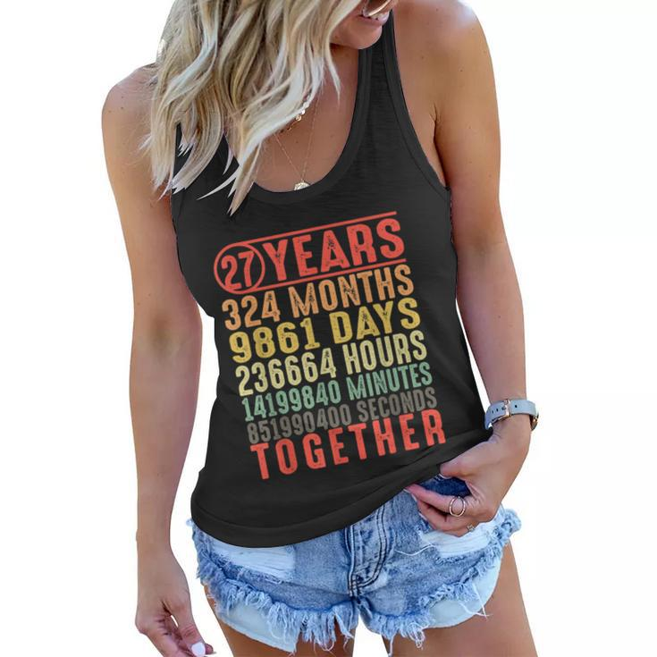 27 Year Wedding Anniversary Gifts For Her Him Couple  V2 Women Flowy Tank