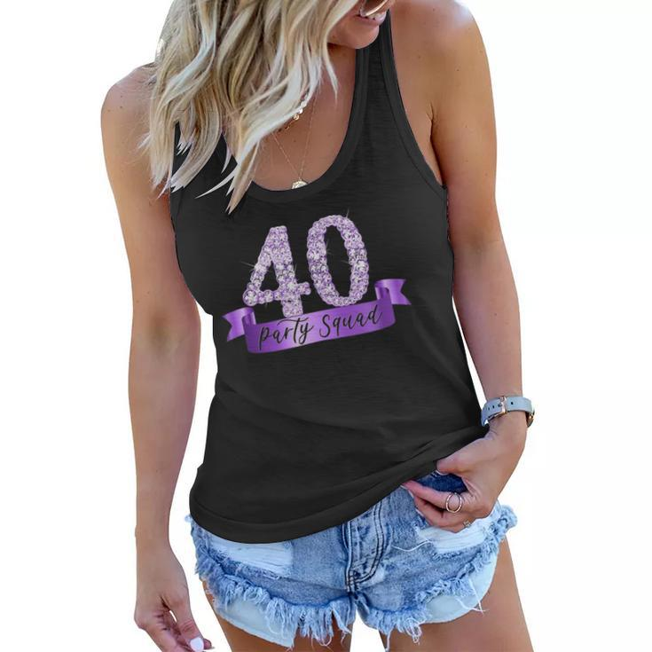 40Th Birthday Party Squad I Purple Group Photo Decor Outfit Women Flowy Tank