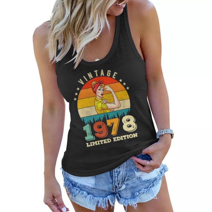 44Th Birthday 1978 Limited Edition Vintage 44 Years Old Women Women Flowy Tank