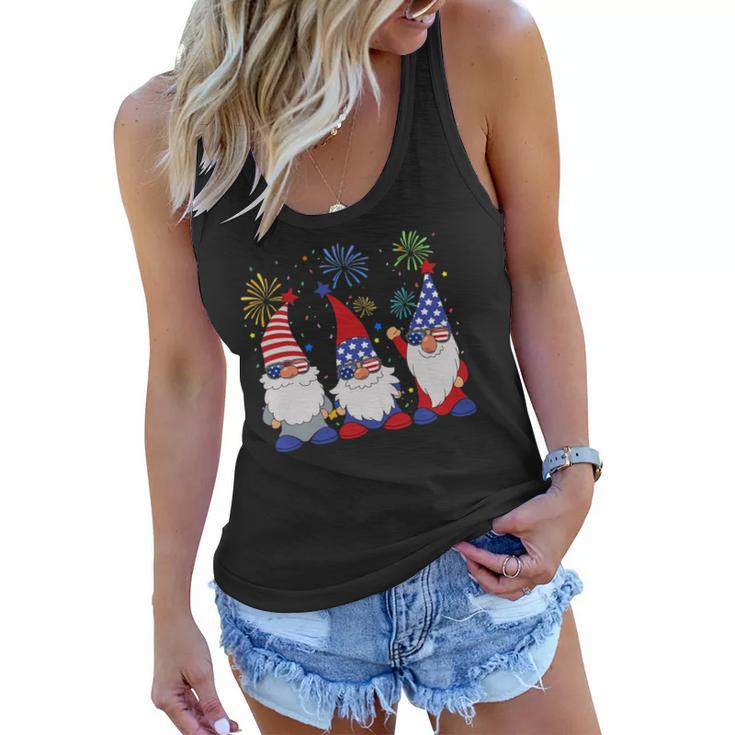 4Th Of July Funny Patriotic Gnomes Sunglasses American Usa Women Flowy Tank