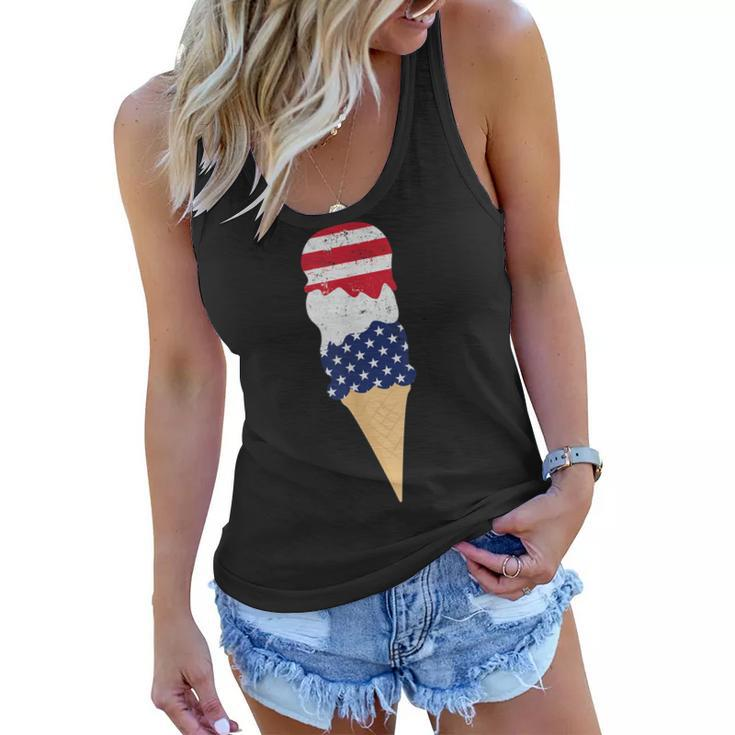 4Th Of July Patriotic Ice Cream  For Independence Day Women Flowy Tank