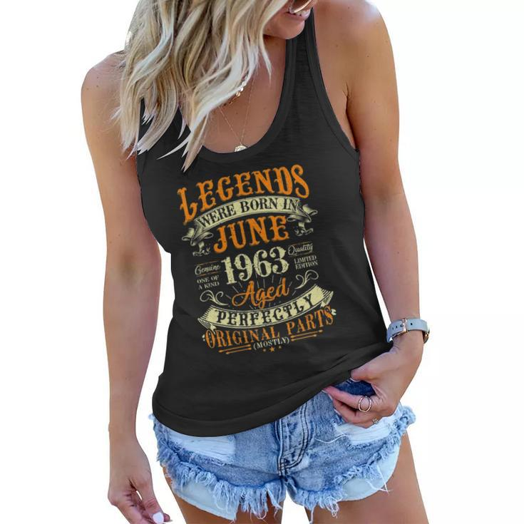 59Th Birthday Gift 59 Years Old Legends Born In June 1963 Birthday Party Women Flowy Tank