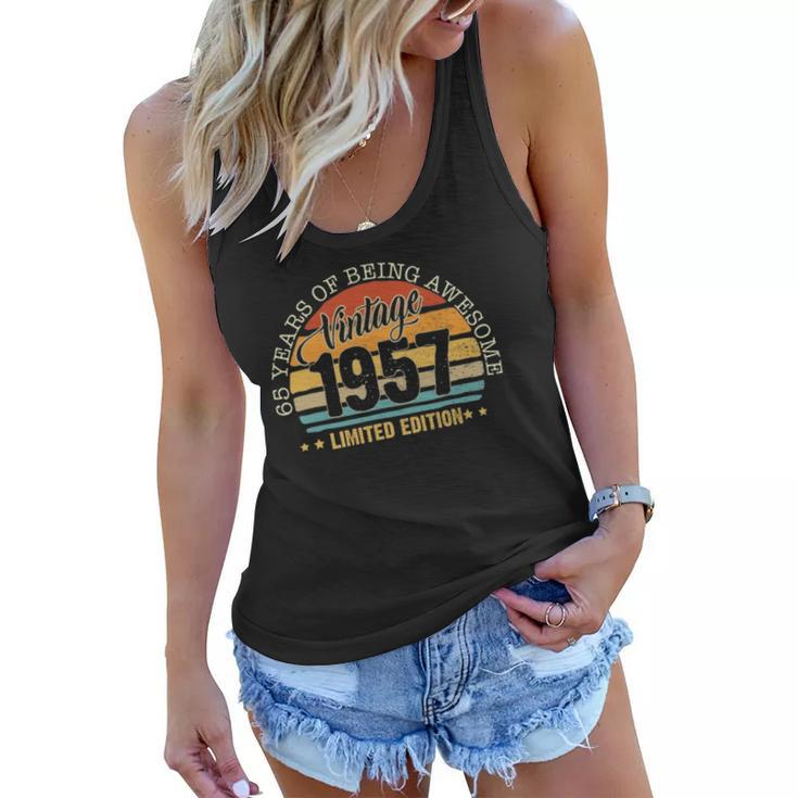 65 Years Old Gift Vintage 1957 Limited Edition 65Th Birthday Women Flowy Tank