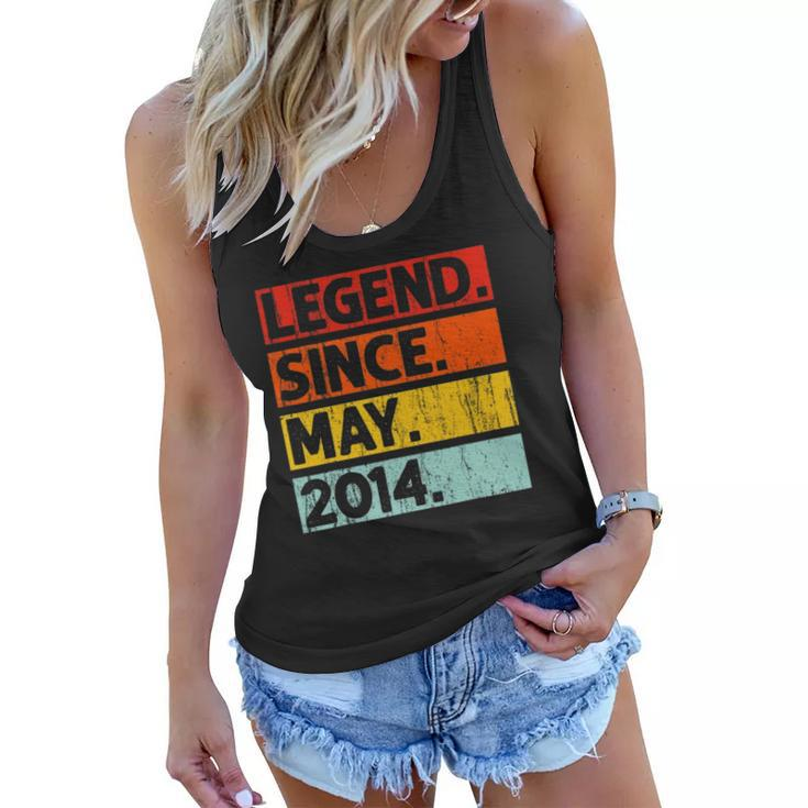 8Th Birthday Gifts Legend Since May 2014 8 Years Old Women Flowy Tank