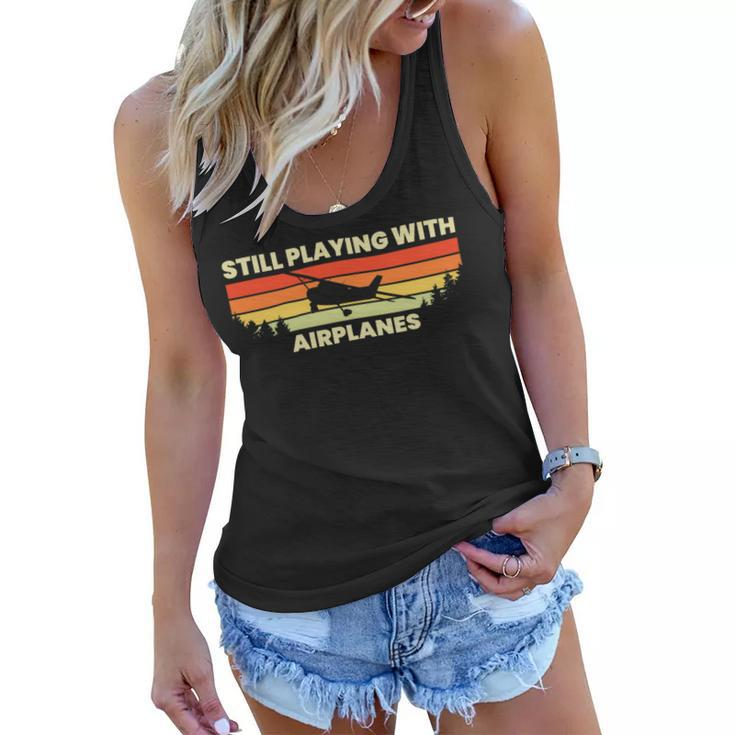 Airplane Aviation Still Playing With Airplanes 10Xa43 Women Flowy Tank