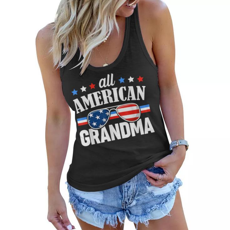 All American Grandma 4Th Of July Usa Family Matching Outfit  Women Flowy Tank