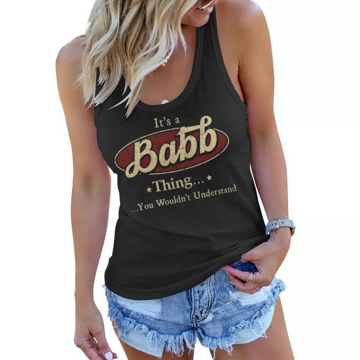 Babb Shirt Personalized Name Gifts T Shirt Name Print T Shirts Shirts With Names Babb Women Flowy Tank