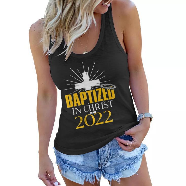 Baptized In Christ 2022  Christian Tee Baptism Faith  Women Flowy Tank
