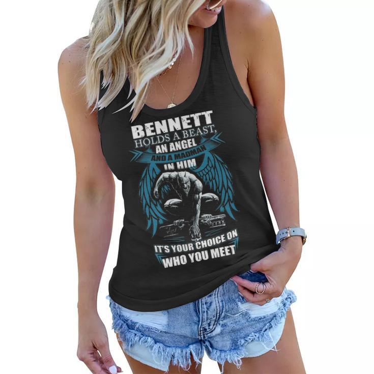 Bennett Name Gift   Bennett And A Mad Man In Him Women Flowy Tank