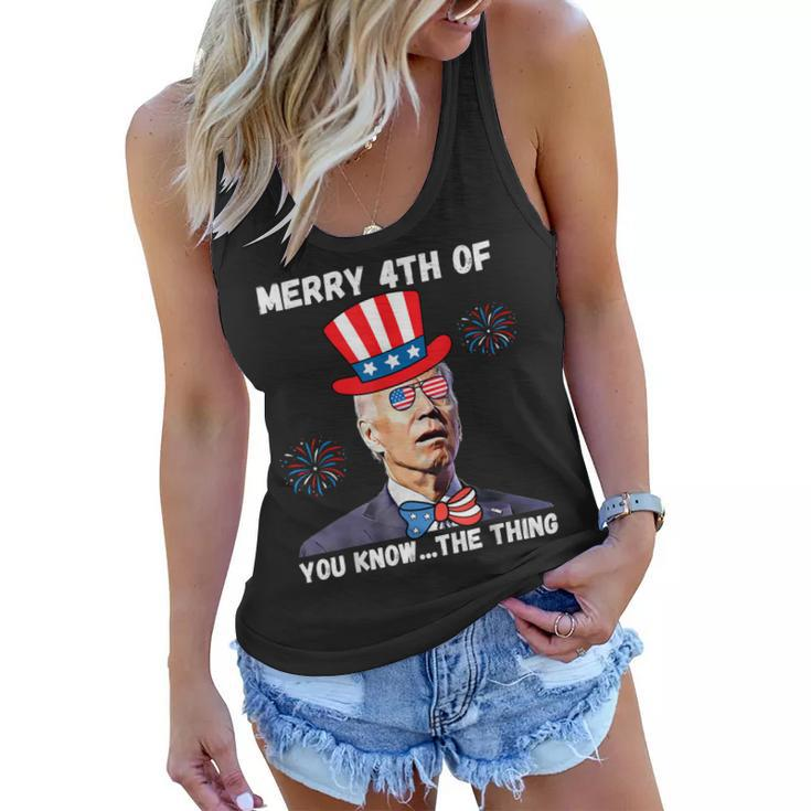 Biden Dazed Merry 4Th Of You Know The Thing 4Th Of July  Women Flowy Tank