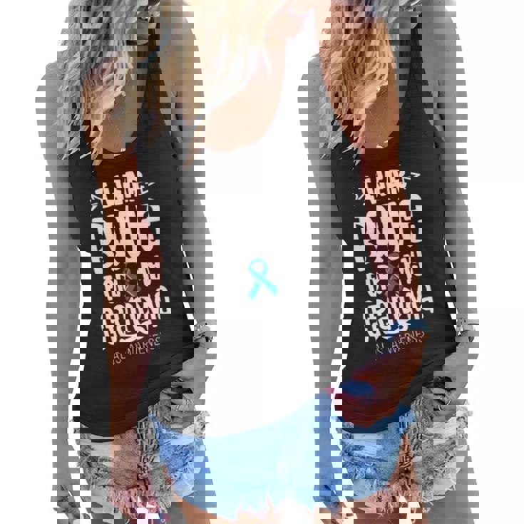 Blue Ribbon For Grandma Disease Als Awareness Family Cure Women Flowy Tank