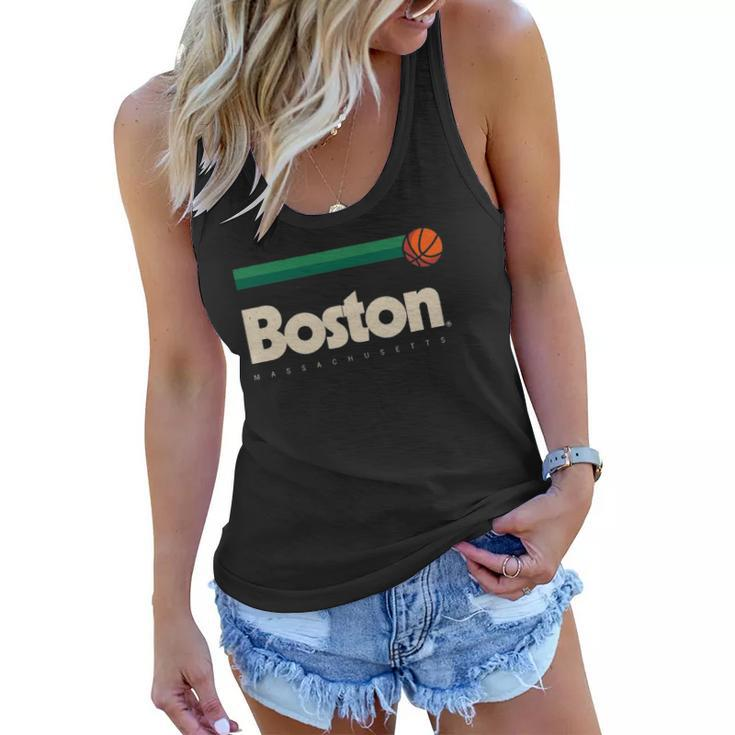 Boston Basketball B-Ball Massachusetts Green Retro Boston Women Flowy Tank
