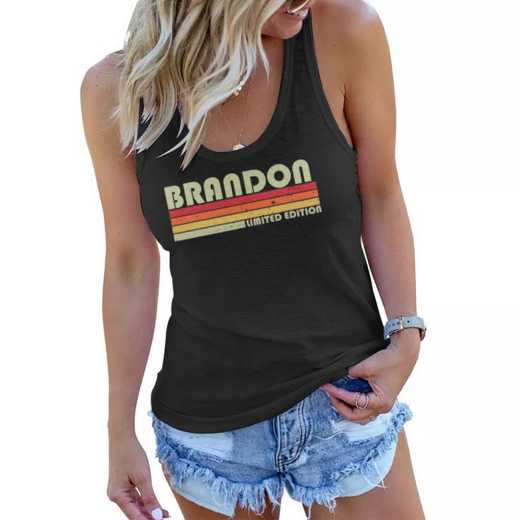 Brandon Gift Name Personalized Funny Retro Vintage Birthday Women Flowy Tank
