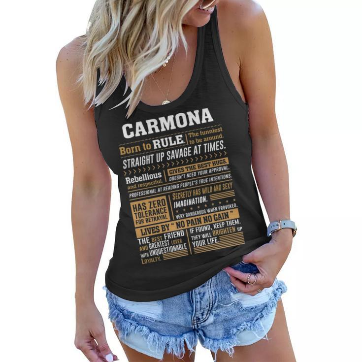 Carmona Name Gift   Carmona Born To Rule Women Flowy Tank
