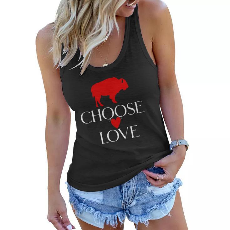 Choose Love Buffalo Red And White Women Flowy Tank