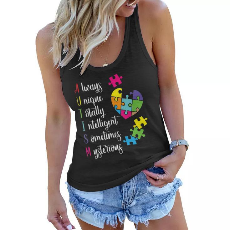 Colorful Autism Awareness Gift Design For Asd Parents  Women Flowy Tank
