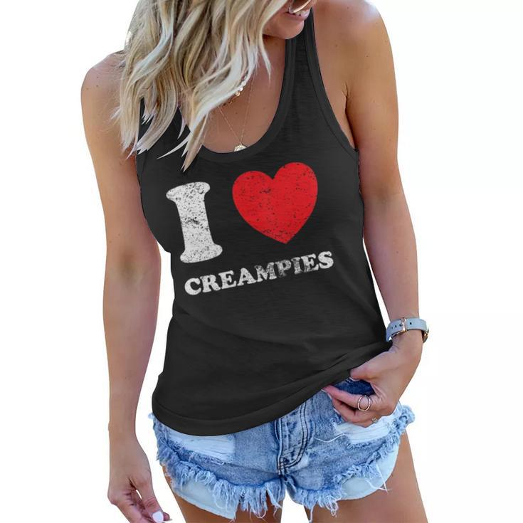 Distressed Grunge Worn Out Style I Love Creampies Women Flowy Tank