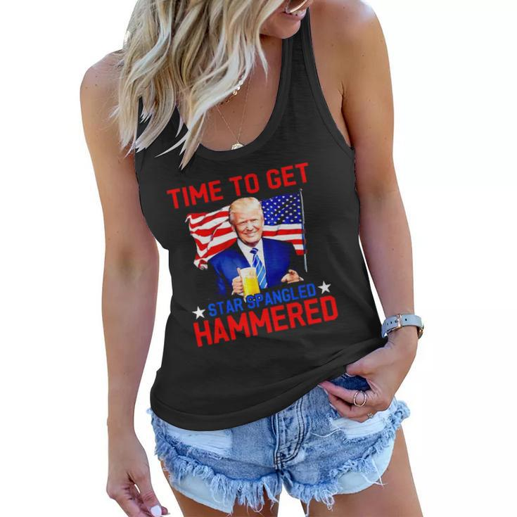 Donald Drunk Trump 4Th Of July Drinking Presidents Usa Flag Women Flowy Tank