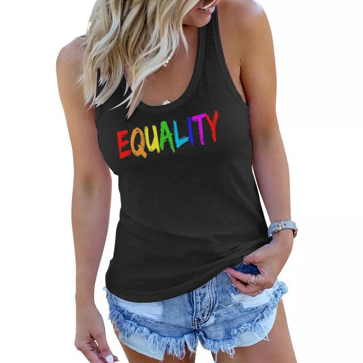 Equality Rainbow Flag  Lgbtq Rights Tee Women Flowy Tank
