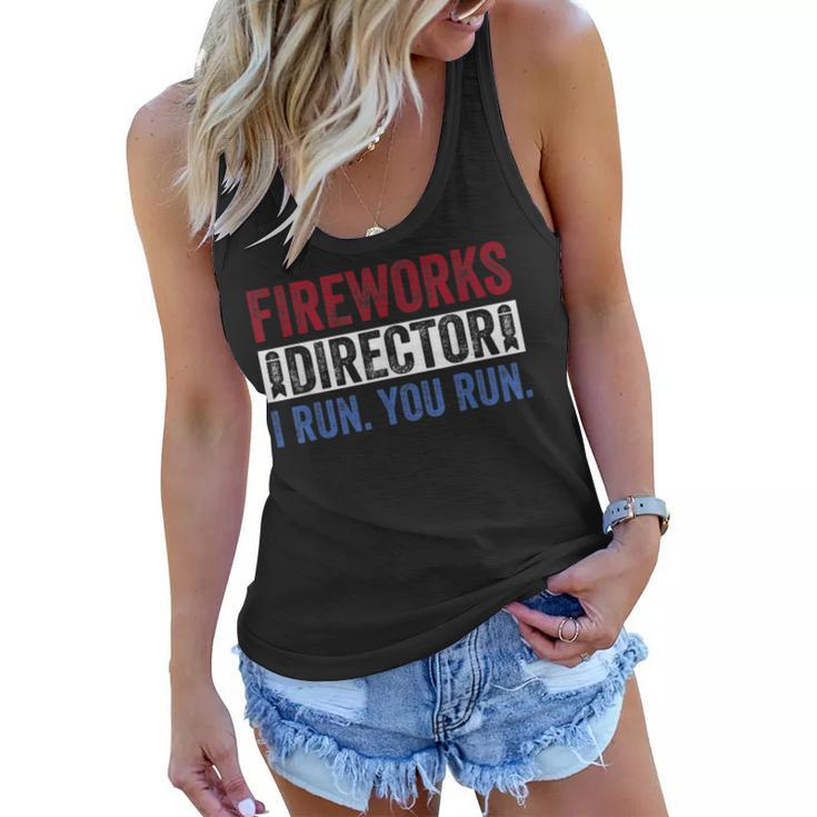 Fireworks Director  Funny 4Th Of July Red White & Blue  Women Flowy Tank
