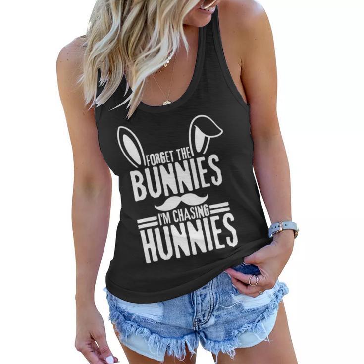 Forget The Bunnies Im Chasing Hunnies Funny Women Flowy Tank