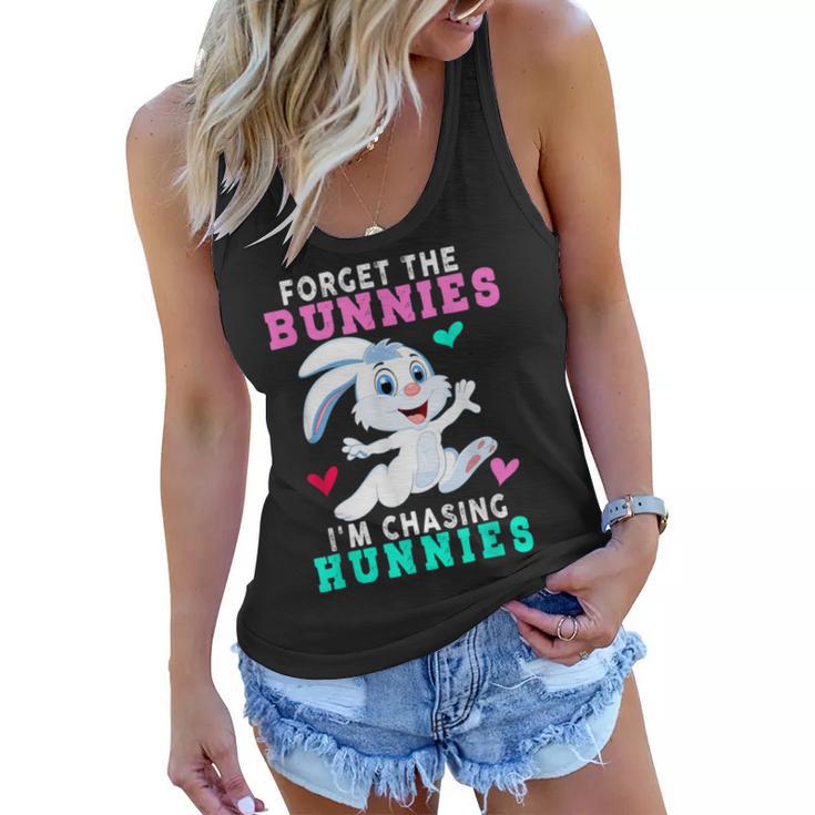 Forget The Bunnies Im Chasing Hunnies Funny  Women Flowy Tank