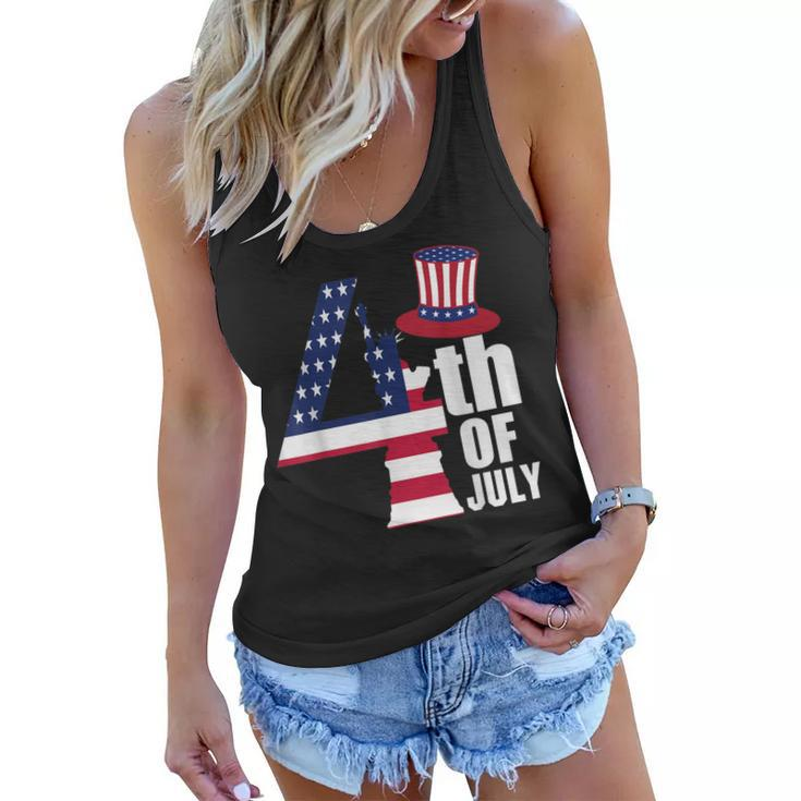 Fourth Of July United States Of America Us Flag 4Th Of July  Women Flowy Tank