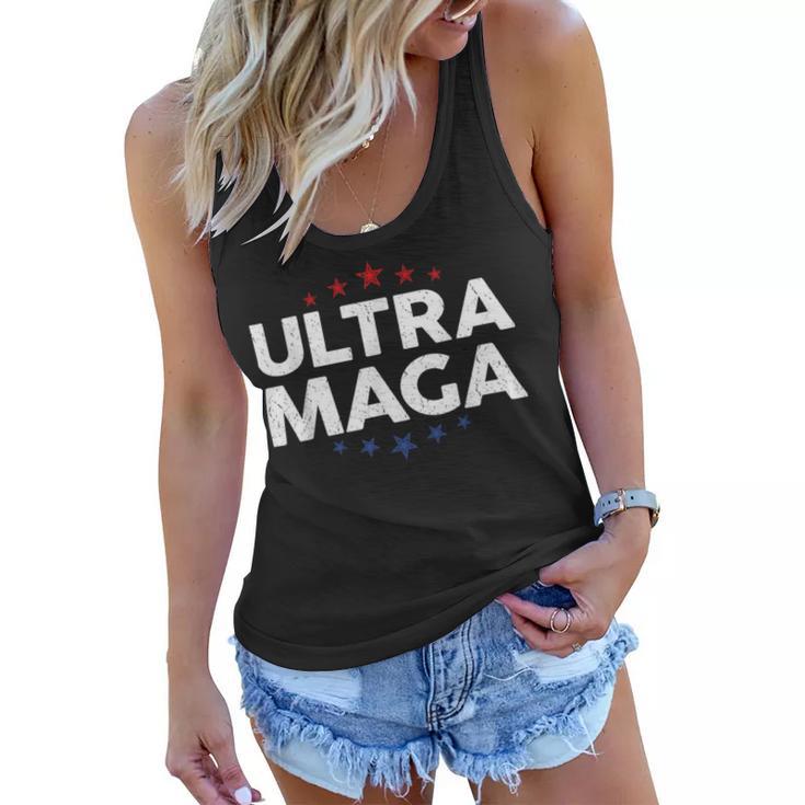 Funny Anti Joe Biden Ultra Maga Support Trump Patriotic Women Flowy Tank