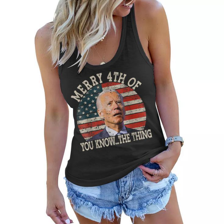 Funny Biden Dazed Merry 4Th Of You Know The Thing  Women Flowy Tank