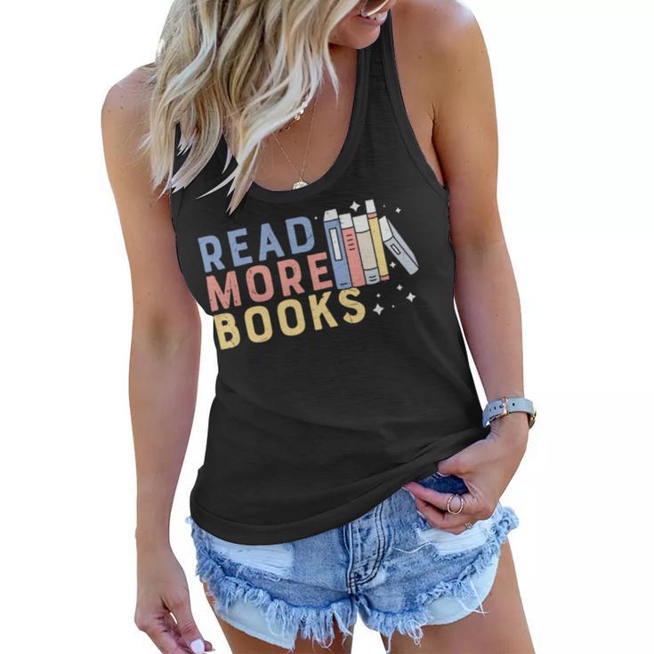 Funny Read More Books Gift Women Flowy Tank