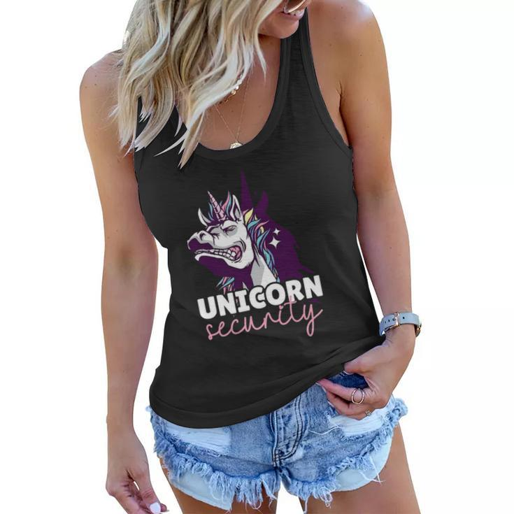 Funny Unicorn Design For Girls And Woman Unicorn Security Women Flowy Tank