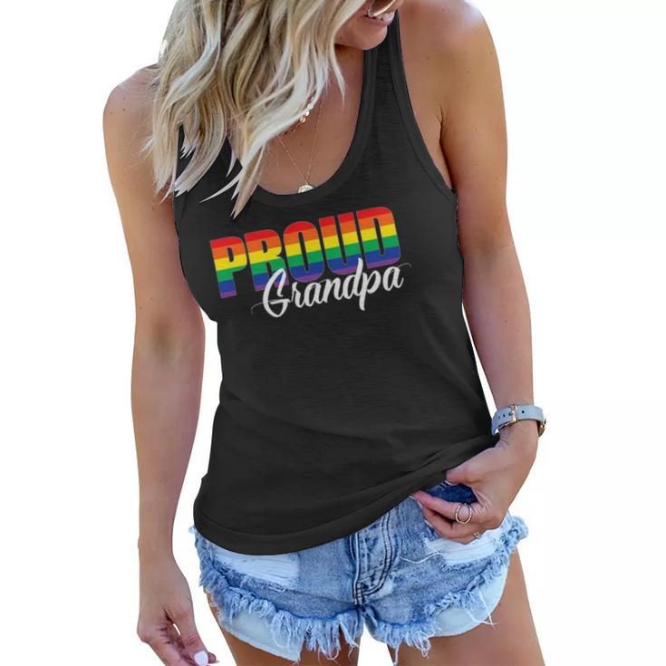 Gay Pride  Proud Grandpa Lgbt Ally For Family Rainbow Women Flowy Tank
