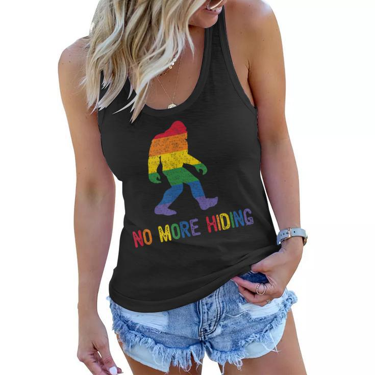 Gay Pride Support - Sasquatch No More Hiding - Lgbtq Ally  Women Flowy Tank