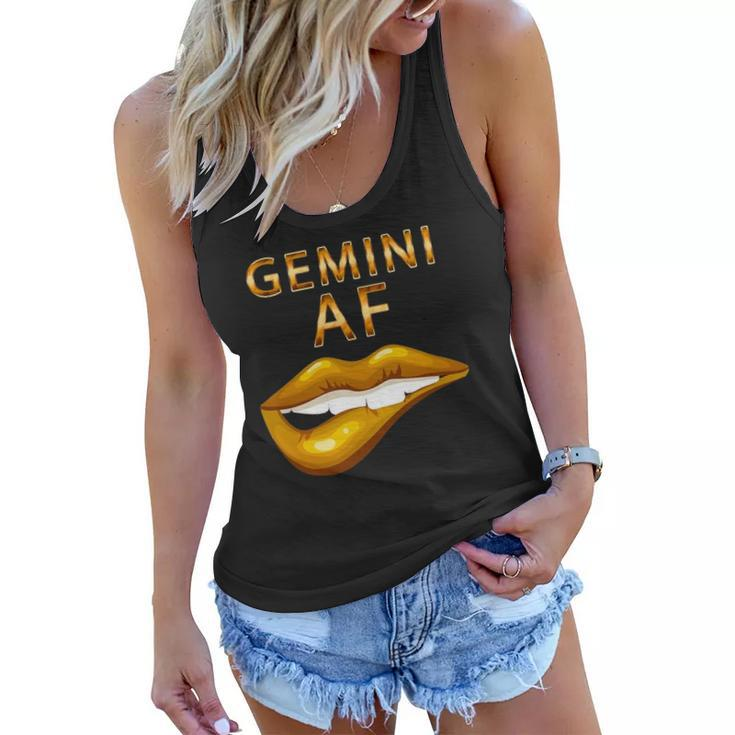 Gemini Af Gold Sexy Lip Birthday Gift Women Flowy Tank