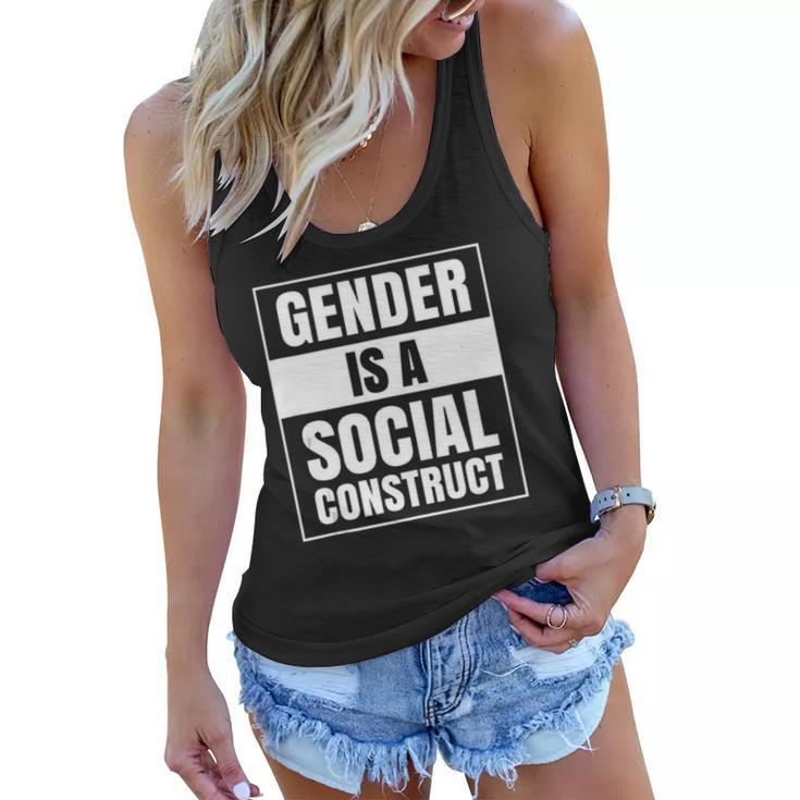 Gender Is A Social Construct Agender Bigender Trans Pronouns  Women Flowy Tank