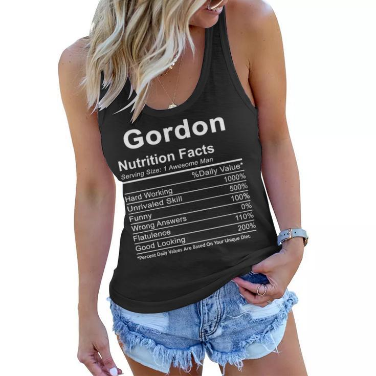 Gordon Name Funny Gift   Gordon Nutrition Facts Women Flowy Tank