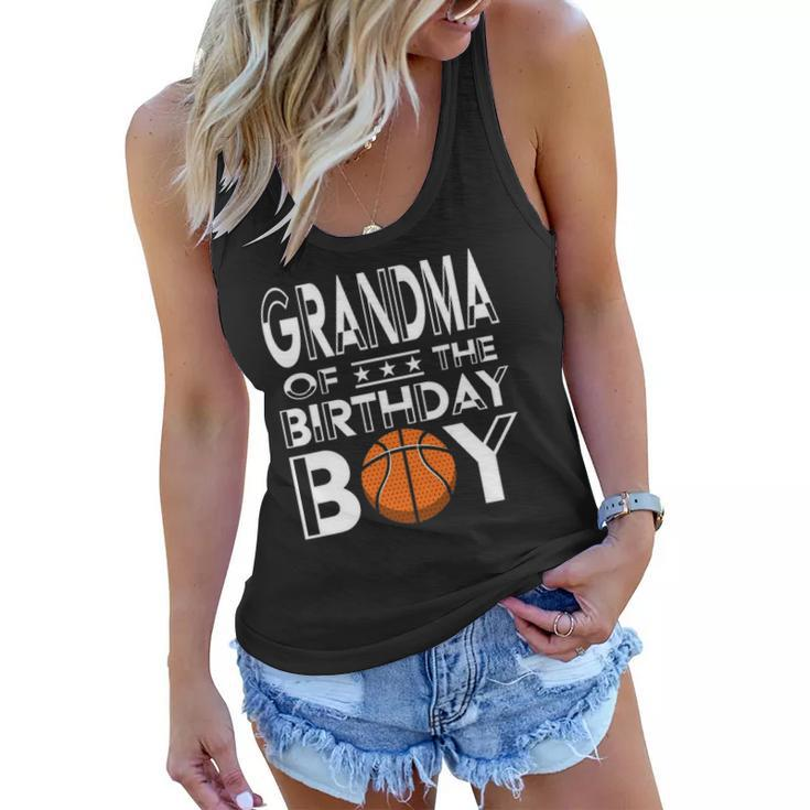 Grandma Of The Birthday Boy Party A Favorite Boy Basketball Women Flowy Tank