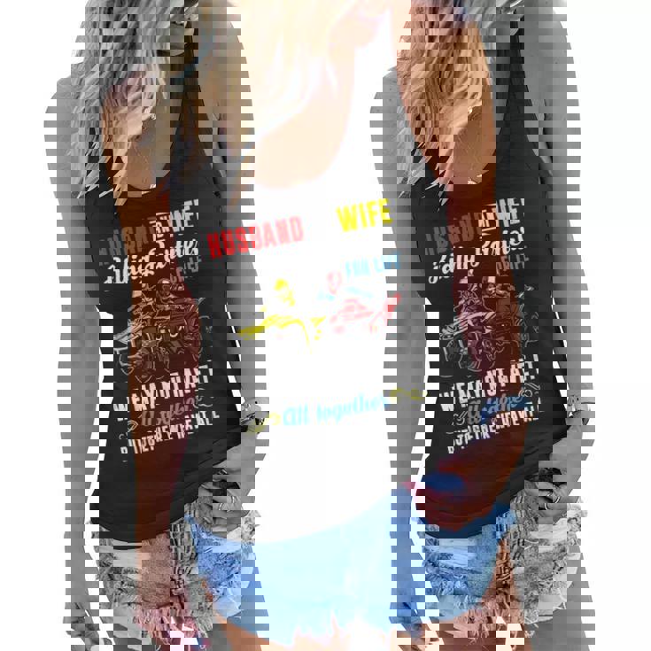 Husband & Wife Riding Partners For Life 4 Wheeler Quad Bike Women Flowy Tank