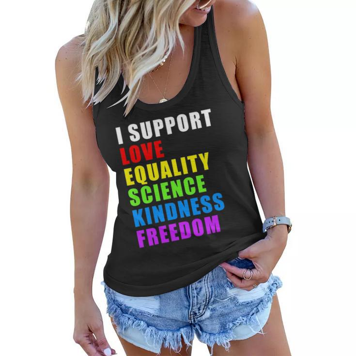 I Support Lgbtq Love Equality Gay Pride Rainbow Proud Ally Women Flowy Tank