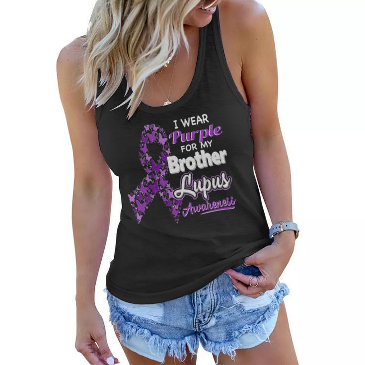 I Wear Purple For My Brother - Lupus Awareness Women Flowy Tank