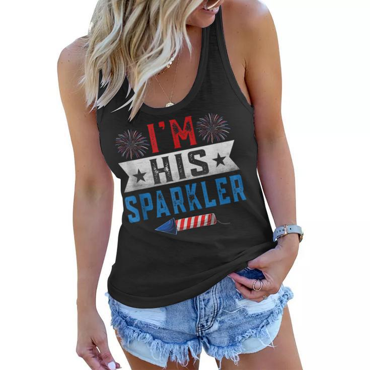 Im His Sparkler Cute 4Th Of July Matching Couple For Her  Women Flowy Tank