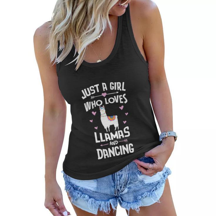 Just A Girl Who Loves Llamas And Dancing Gift Women Women Flowy Tank