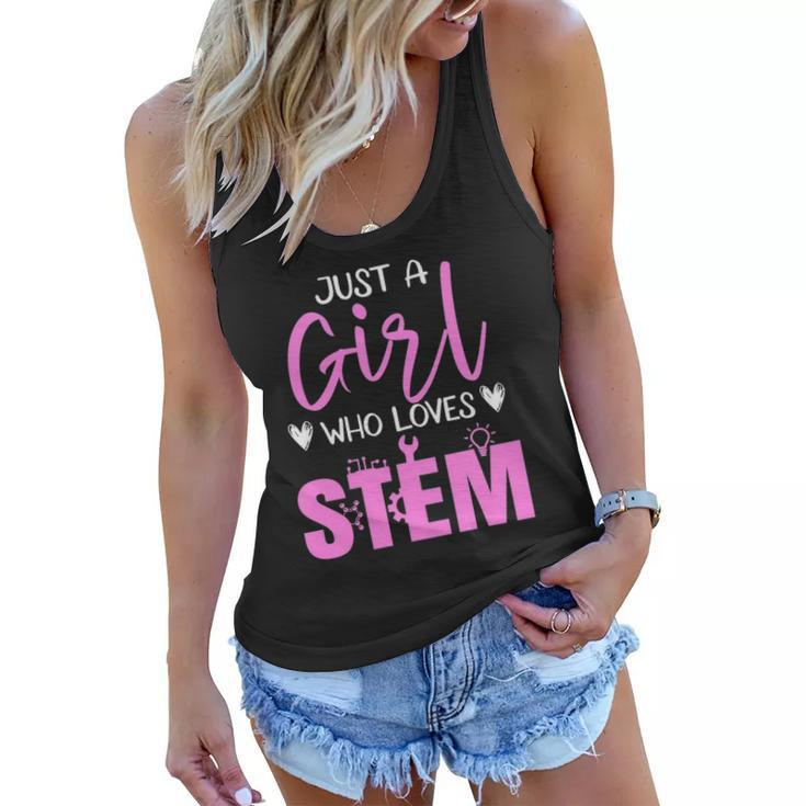 Just Girl Who Loves Stem Teacher Women Flowy Tank