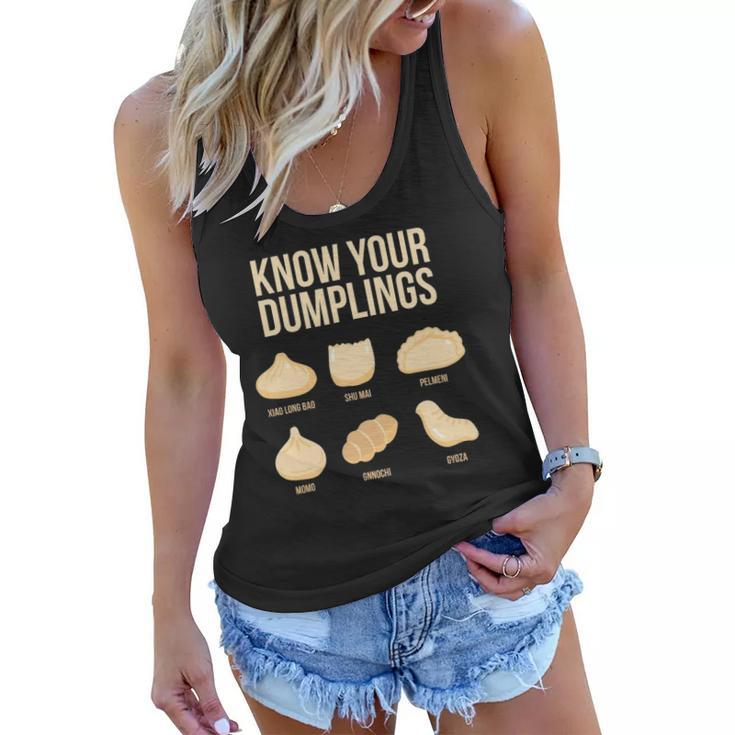 Know Your Dumplings Funny Food Lovers Dim Sum Women Flowy Tank