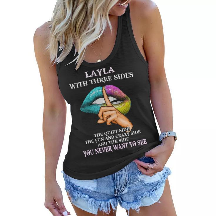 Layla Name Gift   Layla With Three Sides Women Flowy Tank