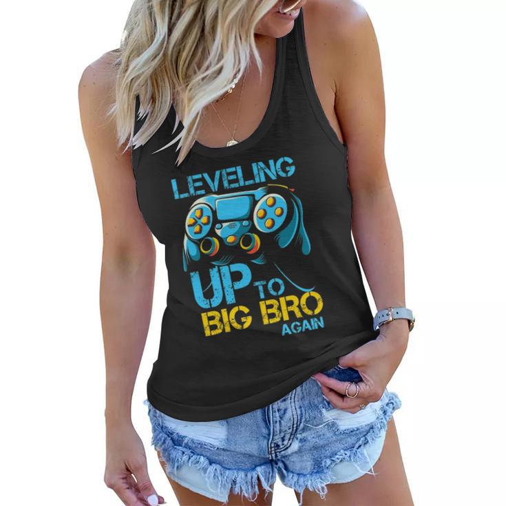 Leveling Up To Big Bro Again Gaming Lovers Vintage Women Flowy Tank